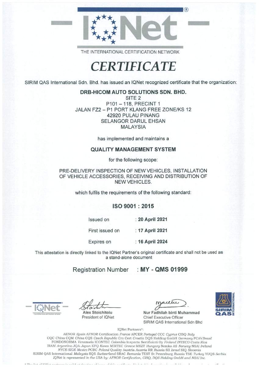 DHAS ISO 9001:2015 (PKFZ)