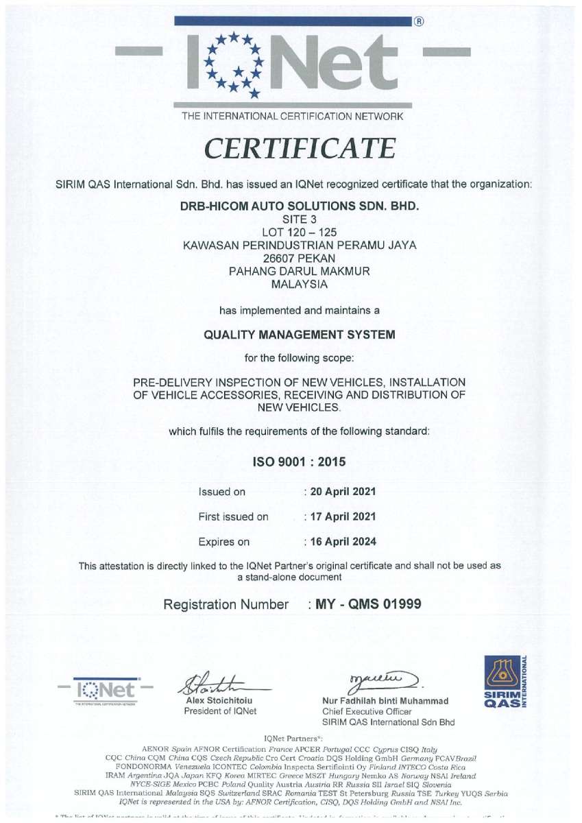 DHAS ISO 9001:2015 (PEKAN)